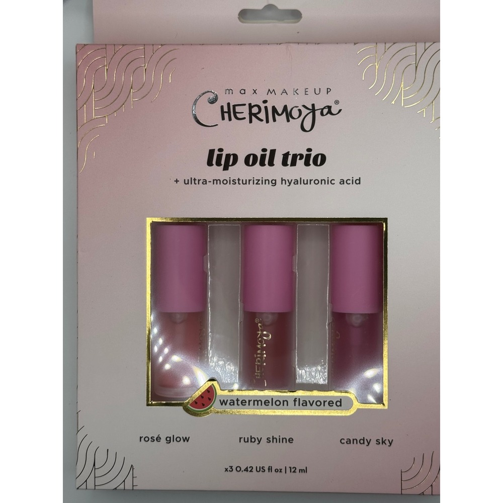 Cherimoya Lip Oil Trio Watermelon Flavored 3 Piece Lip Gloss Set